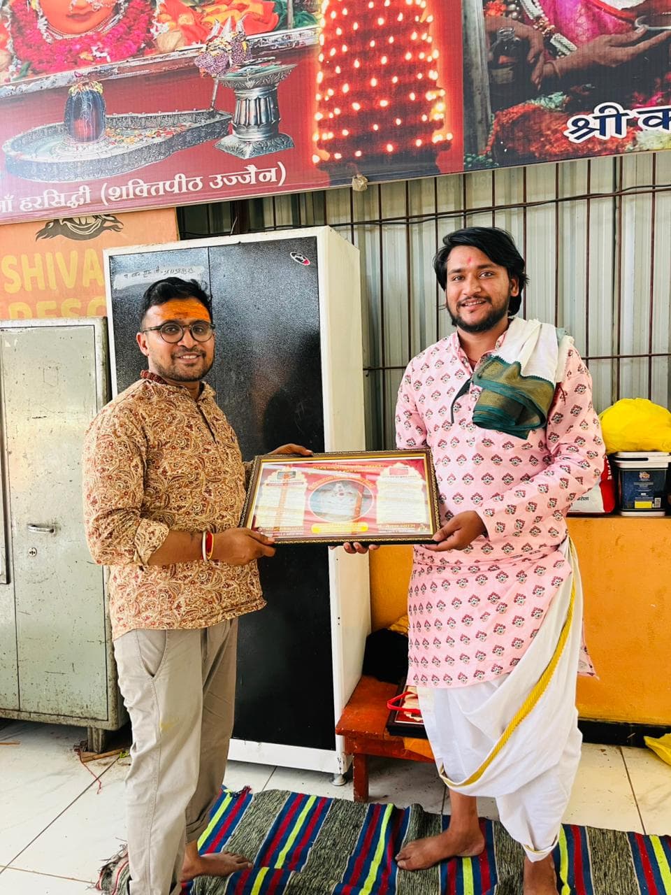 Pandit with Devotee — Certificate Ceremony